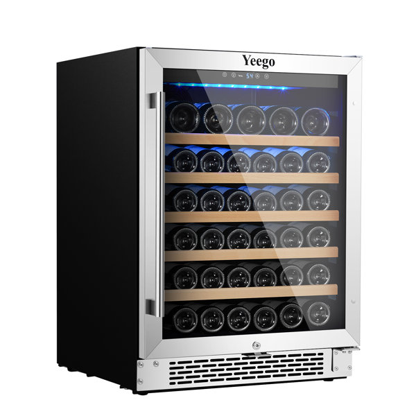 Yeego 24'' Dual Zone French Door Wine Cooler Beverage Refrigerator & 24